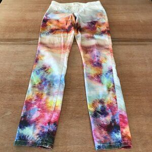Guess Brittney Skinny Ankle Jeans Women 25 Purple White Watercolor Low Rise